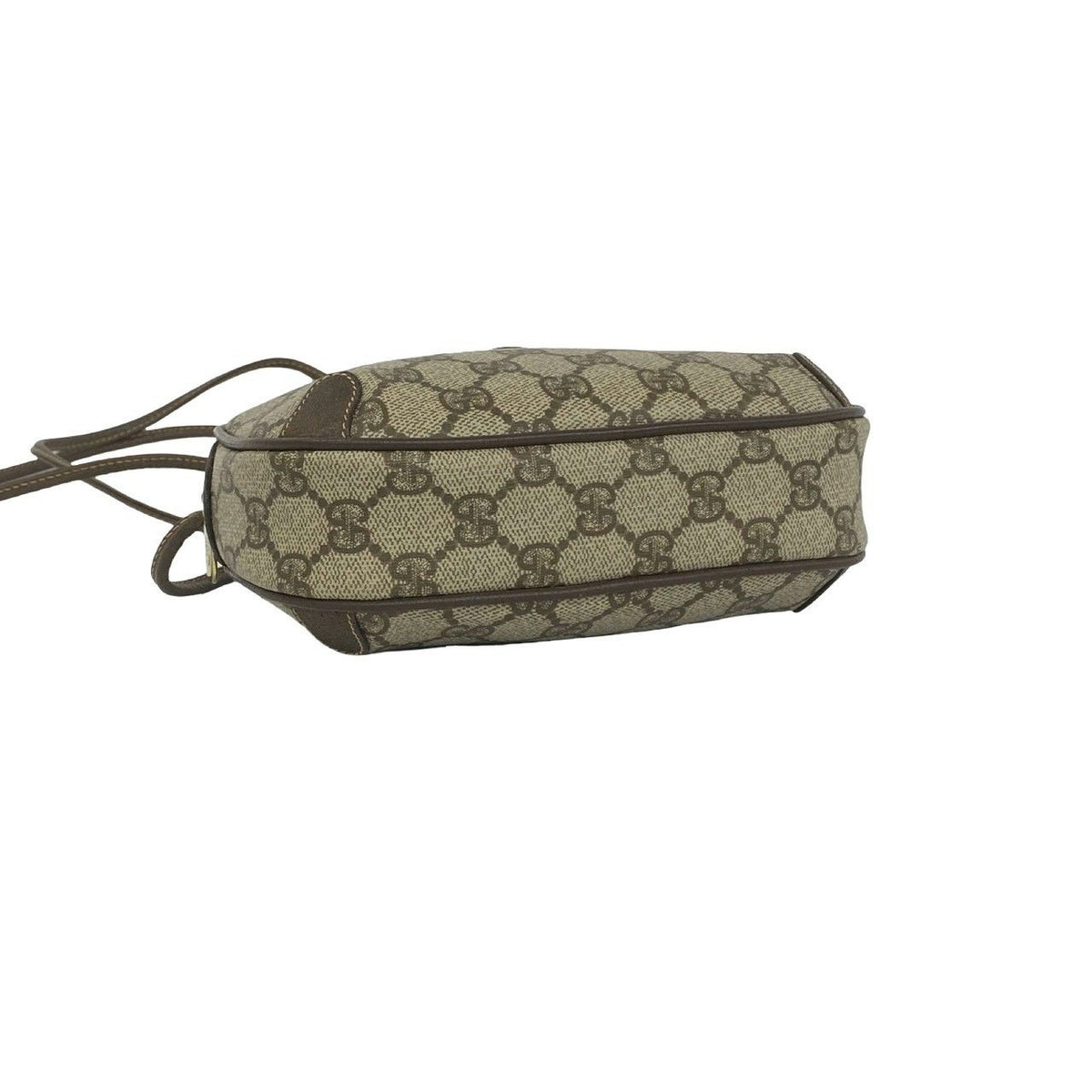 Gucci Vintage Sherry Line GG Pattern Logo Leather Shoulder Bag Pochette Brown — view 7