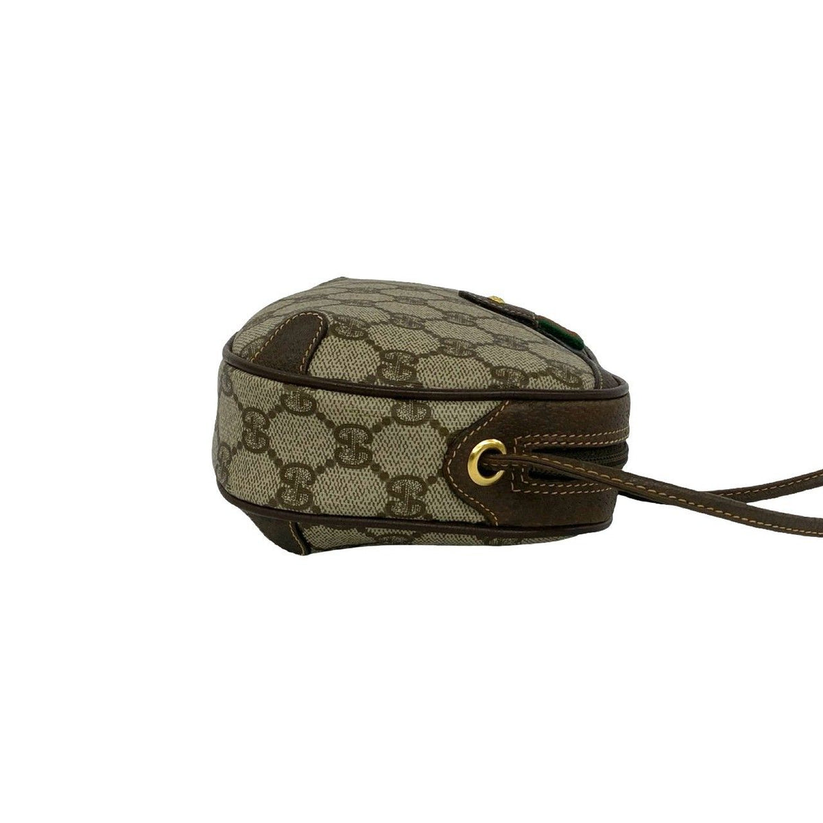 Gucci Vintage Sherry Line GG Pattern Logo Leather Shoulder Bag Pochette Brown — view 6
