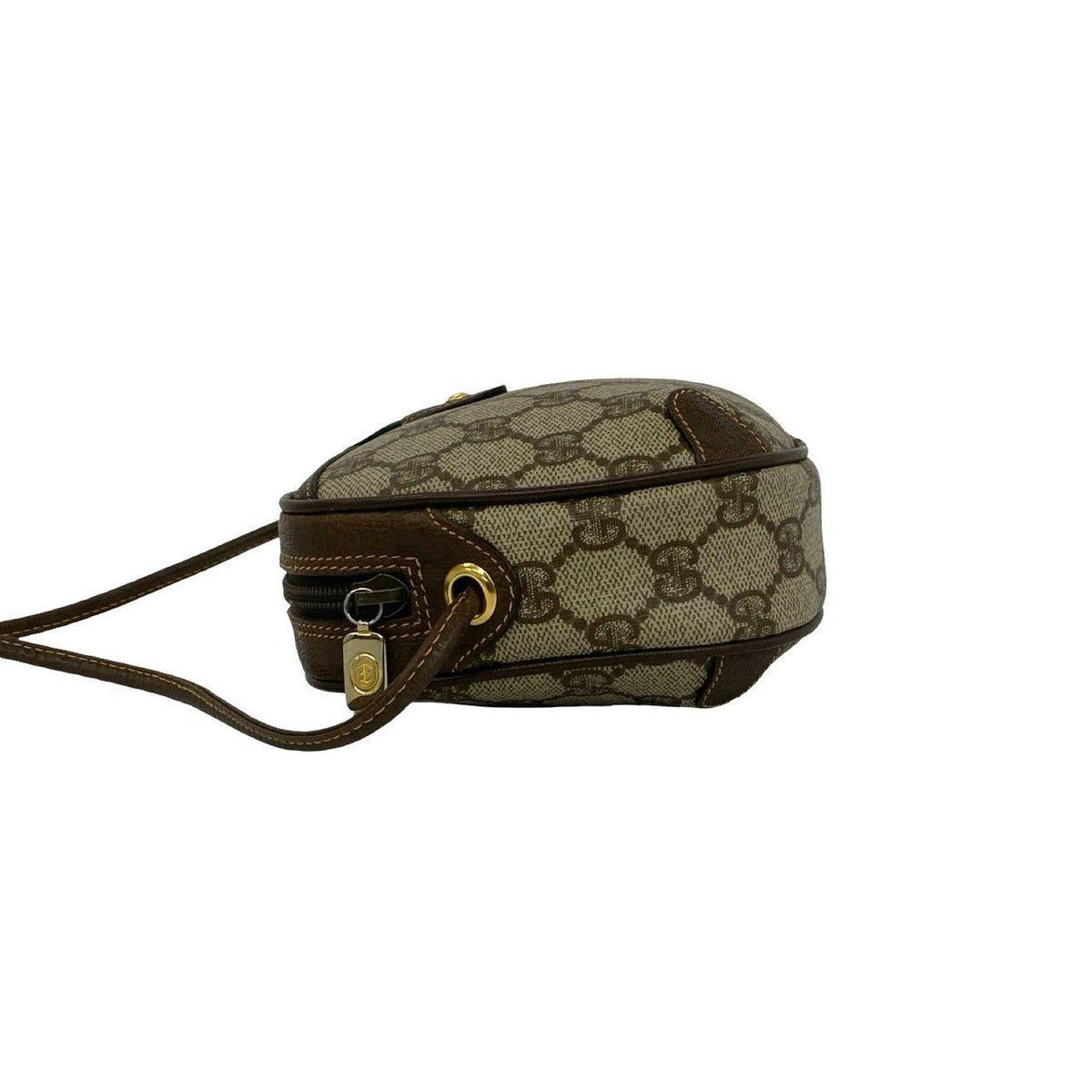 Gucci Vintage Sherry Line GG Pattern Logo Leather Shoulder Bag Pochette Brown — view 5