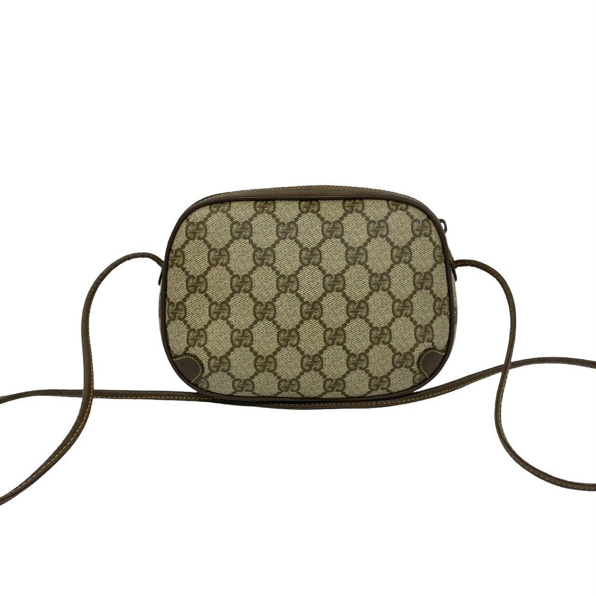 Gucci Vintage Sherry Line GG Pattern Logo Leather Shoulder Bag Pochette Brown — view 3