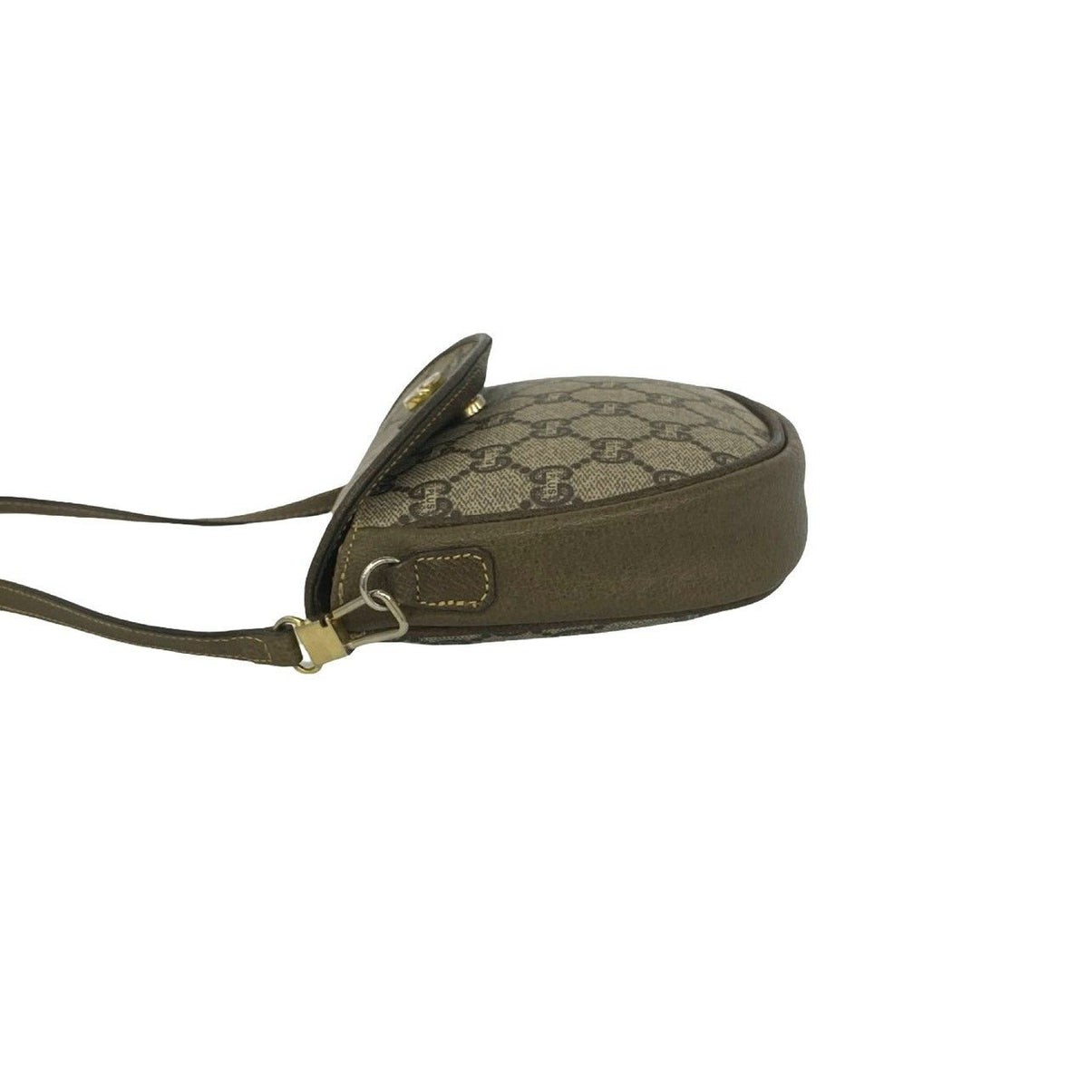 Gucci Vintage Plus Logo Pattern Leather Shoulder Bag Pochette Brown — view 5