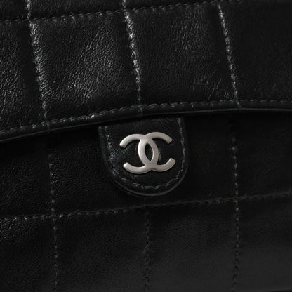 Chanel Choco Bar Chain Shoulder Bag CC Logo Lambskin Black Silver — view 5