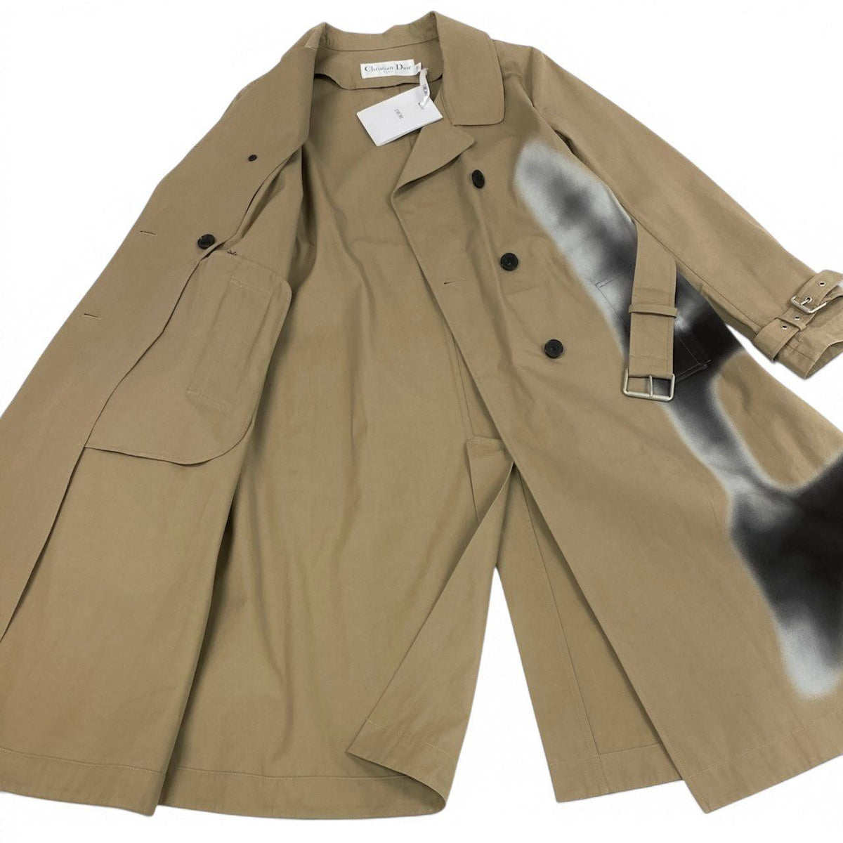Dior la Tour Eiffelt Trench Coat Beige Cotton 42 — view 4