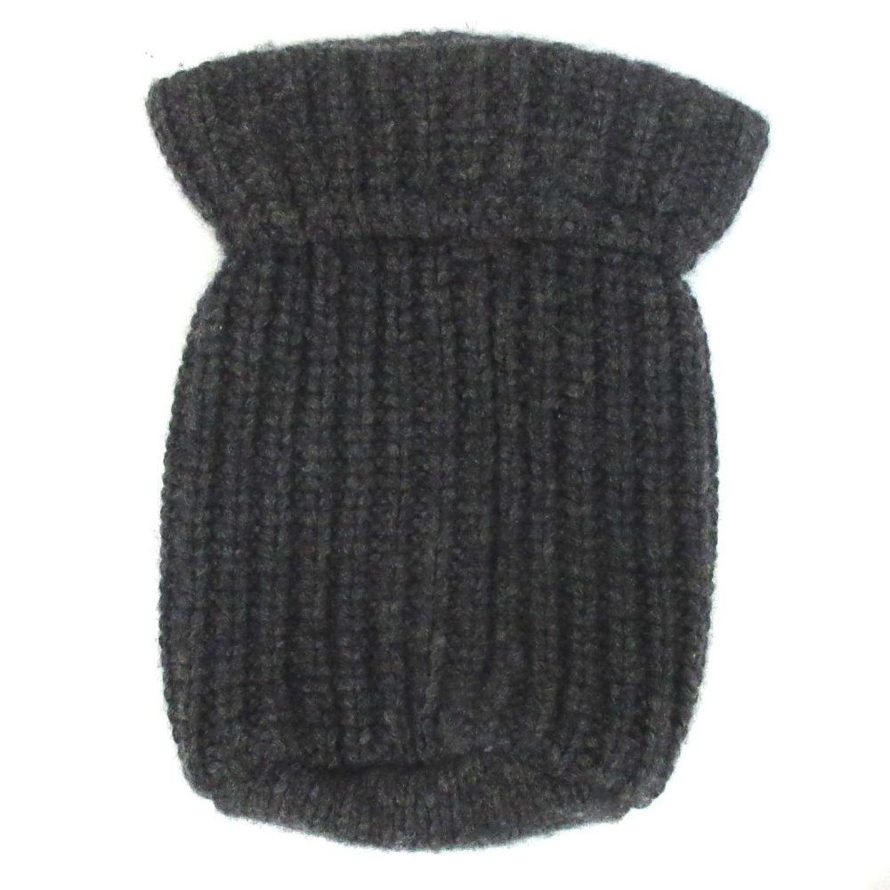 Brunello Cucinelli Cashmere Rib Knit Drawstring Pouch Charcoal Gray Sweater — view 2