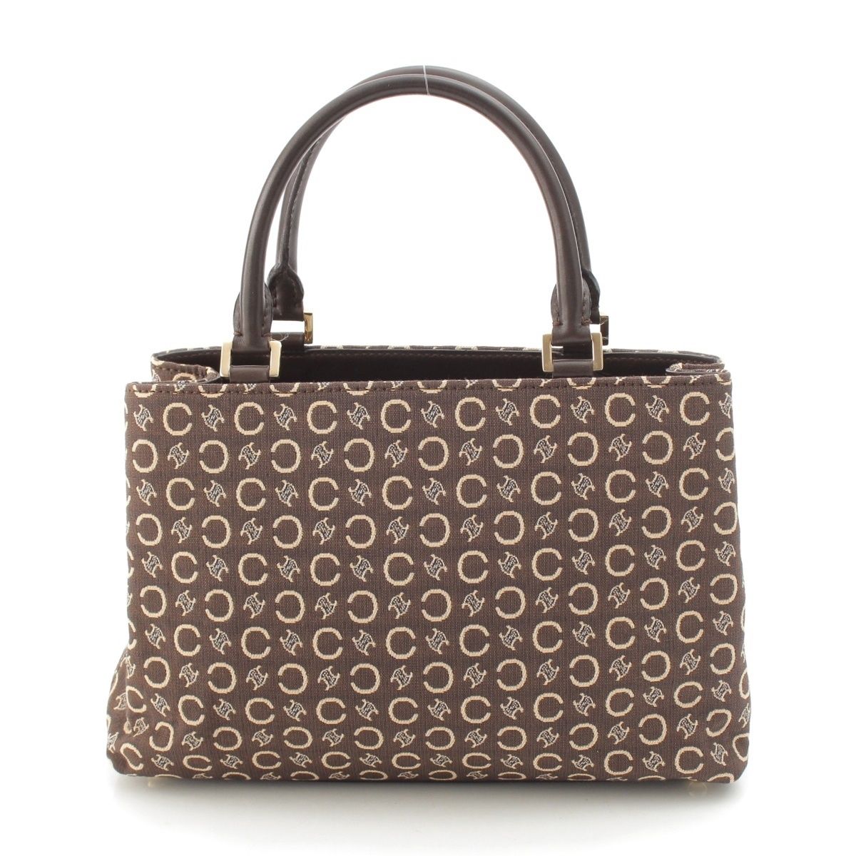 Celine Vintage Canvas C Sulky Tote Bag Brown