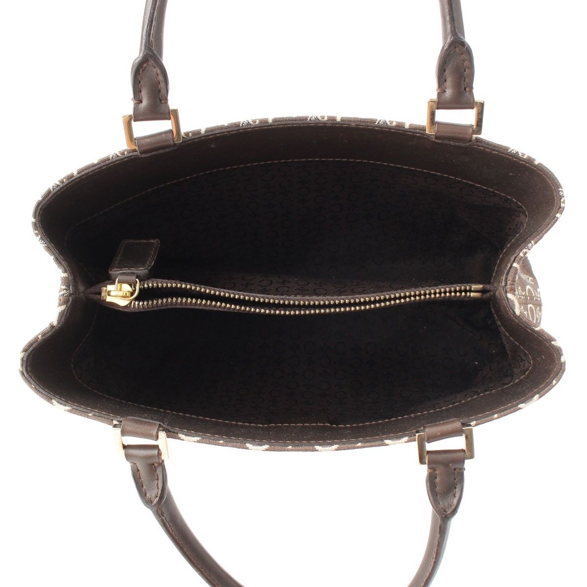 Celine Vintage Canvas C Sulky Tote Bag Brown — view 6