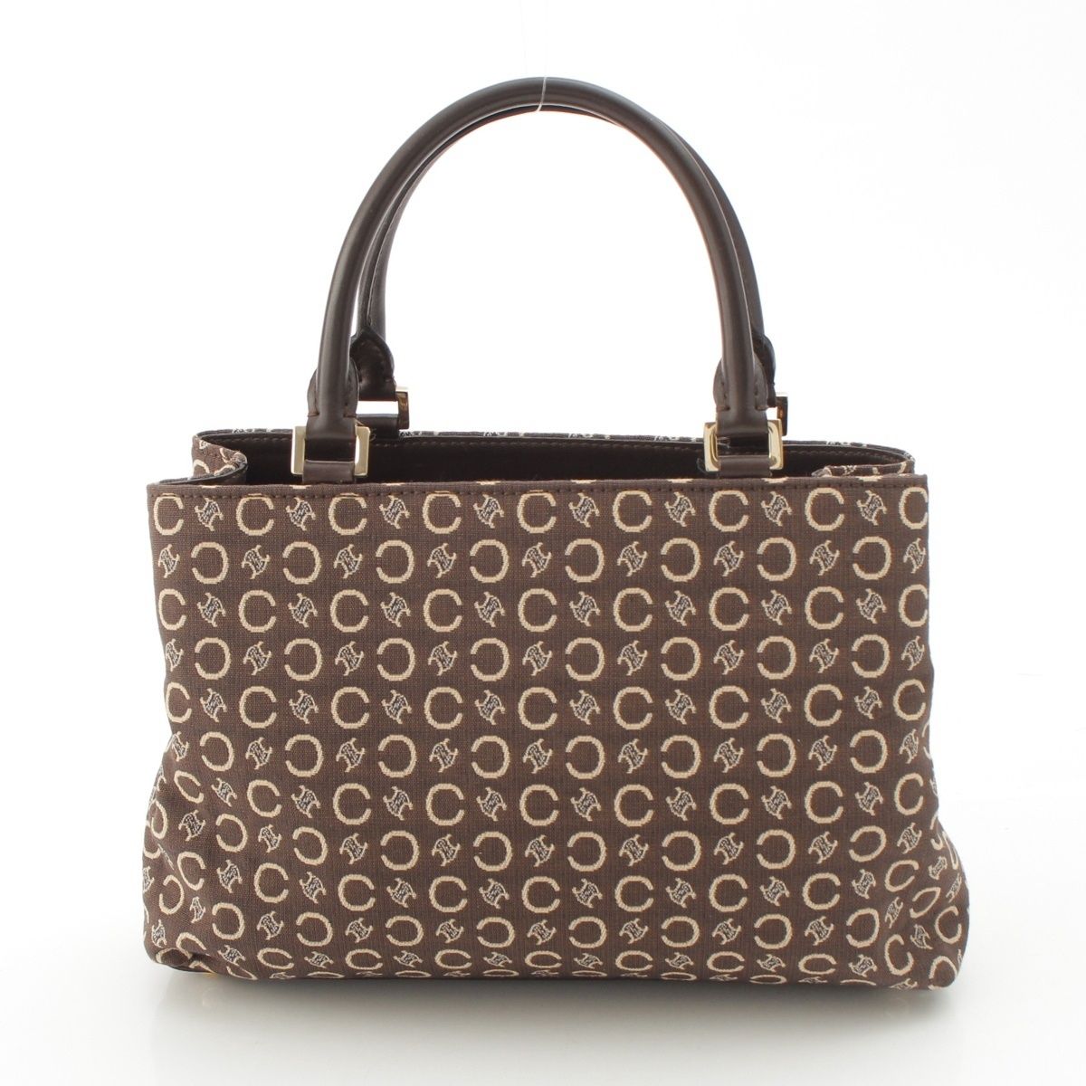 Celine Vintage Canvas C Sulky Tote Bag Brown — view 4