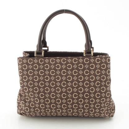 Celine Vintage Canvas C Sulky Tote Bag Brown — view 4