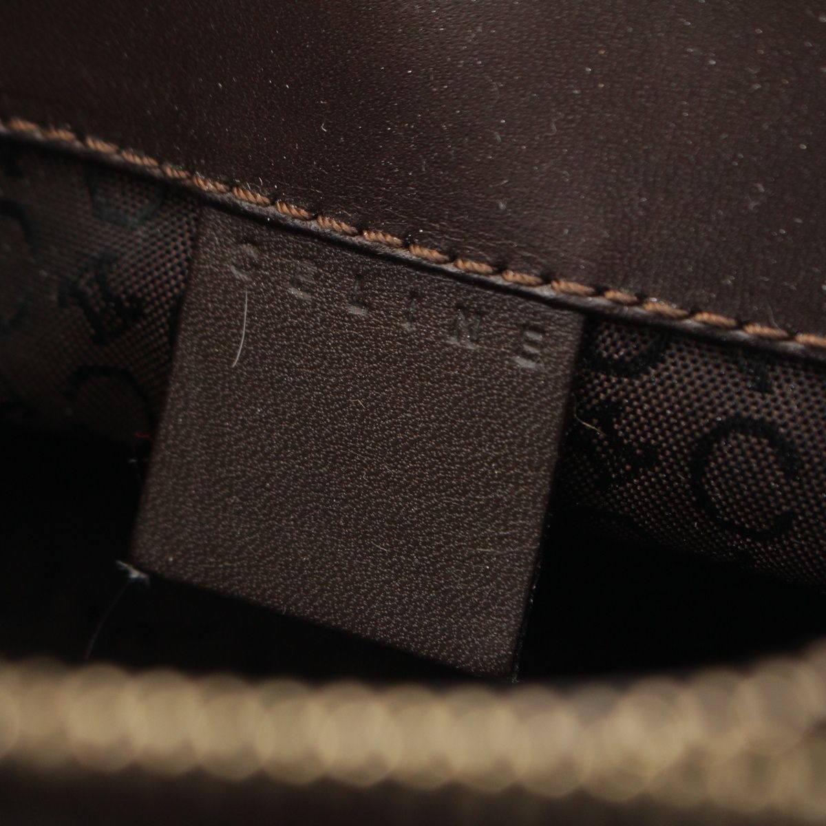 Celine Vintage Canvas C Sulky Tote Bag Brown — view 7
