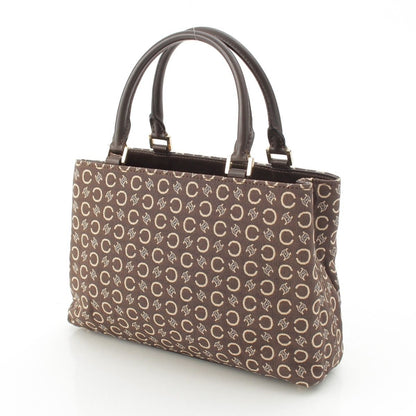 Celine Vintage Canvas C Sulky Tote Bag Brown — view 2