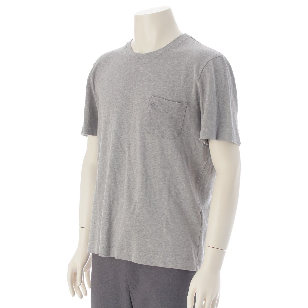 Louis Vuitton Cotton Logo Embroidery Crew Neck Short Sleeve T-Shirt Gray — view 2