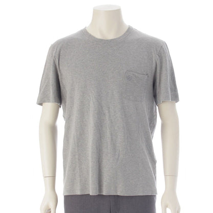 Louis Vuitton Cotton Logo Embroidery Crew Neck Short Sleeve T-Shirt Gray