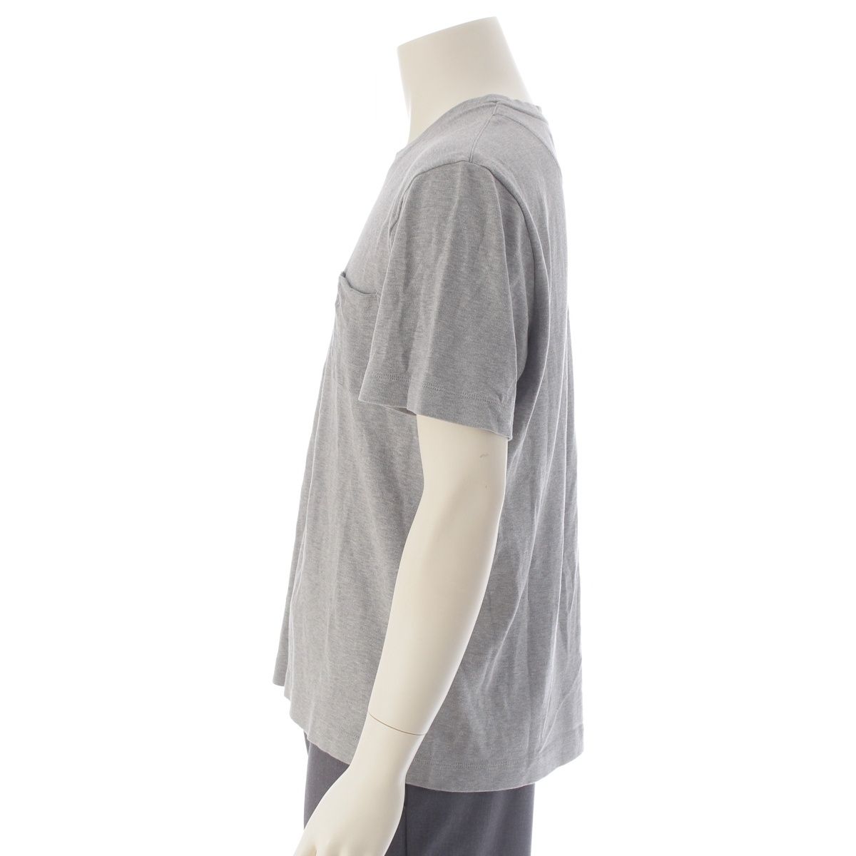 Louis Vuitton Cotton Logo Embroidery Crew Neck Short Sleeve T-Shirt Gray — view 3