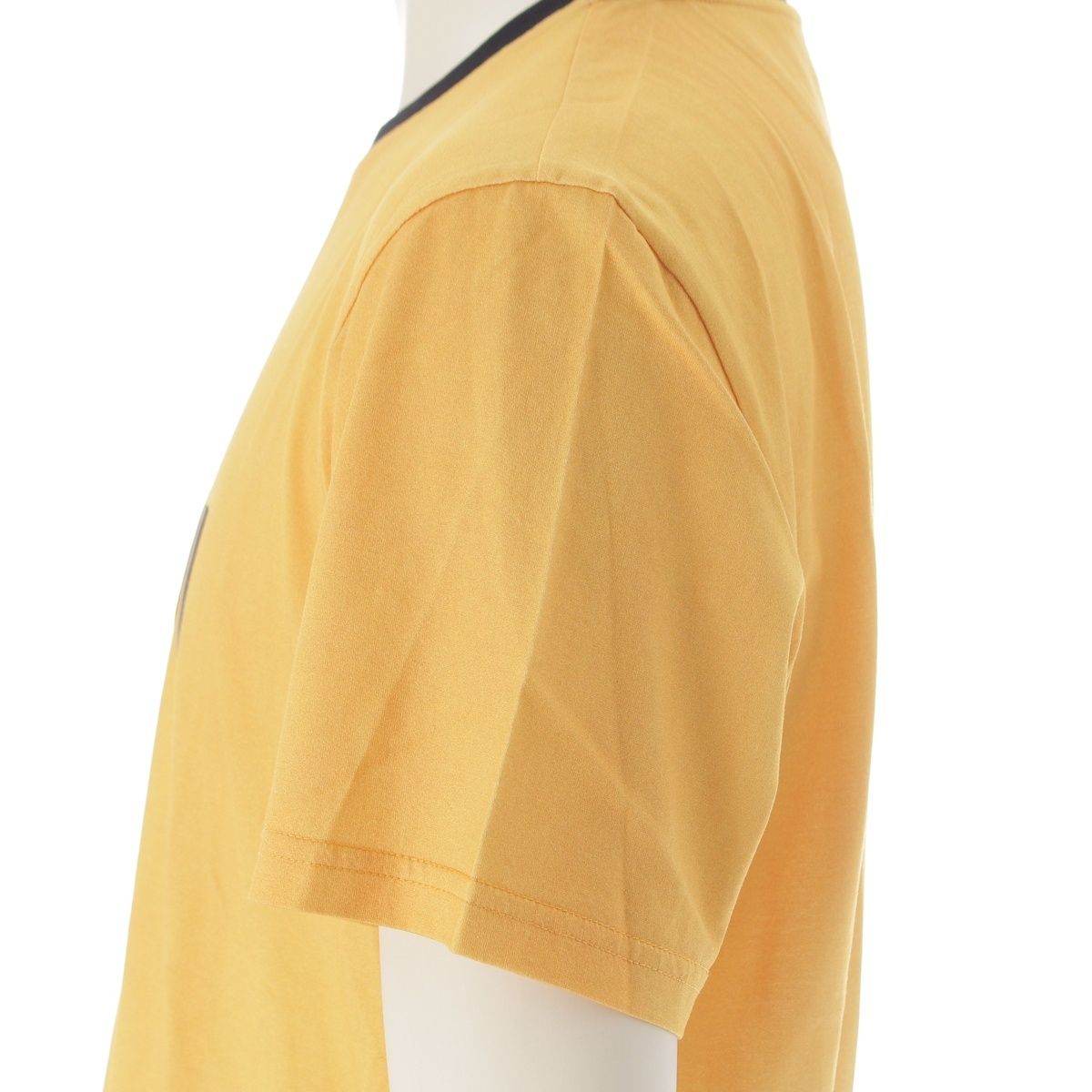 Fendi Cotton Logo Ringer Crew Neck Short Sleeve T-Shirt Yellow Black XL — view 7