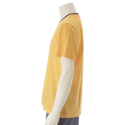 Fendi Cotton Logo Ringer Crew Neck Short Sleeve T-Shirt Yellow Black XL — view 3