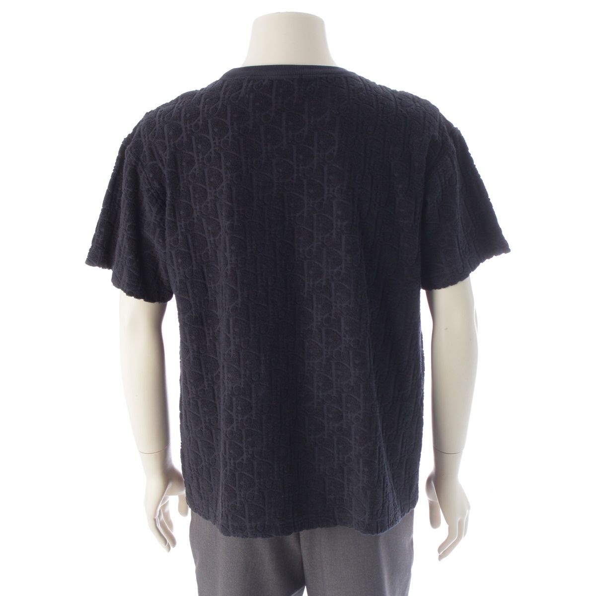 Dior Homme Terry Pile Oblique Crew Neck Top Navy — view 4