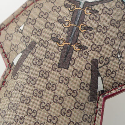 Gucci Yuko Higuchi BO Leather Cat Charm Key Ring Beige Key Holder — view 4