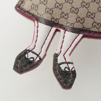 Gucci Yuko Higuchi BO Leather Cat Charm Key Ring Beige Key Holder — view 5