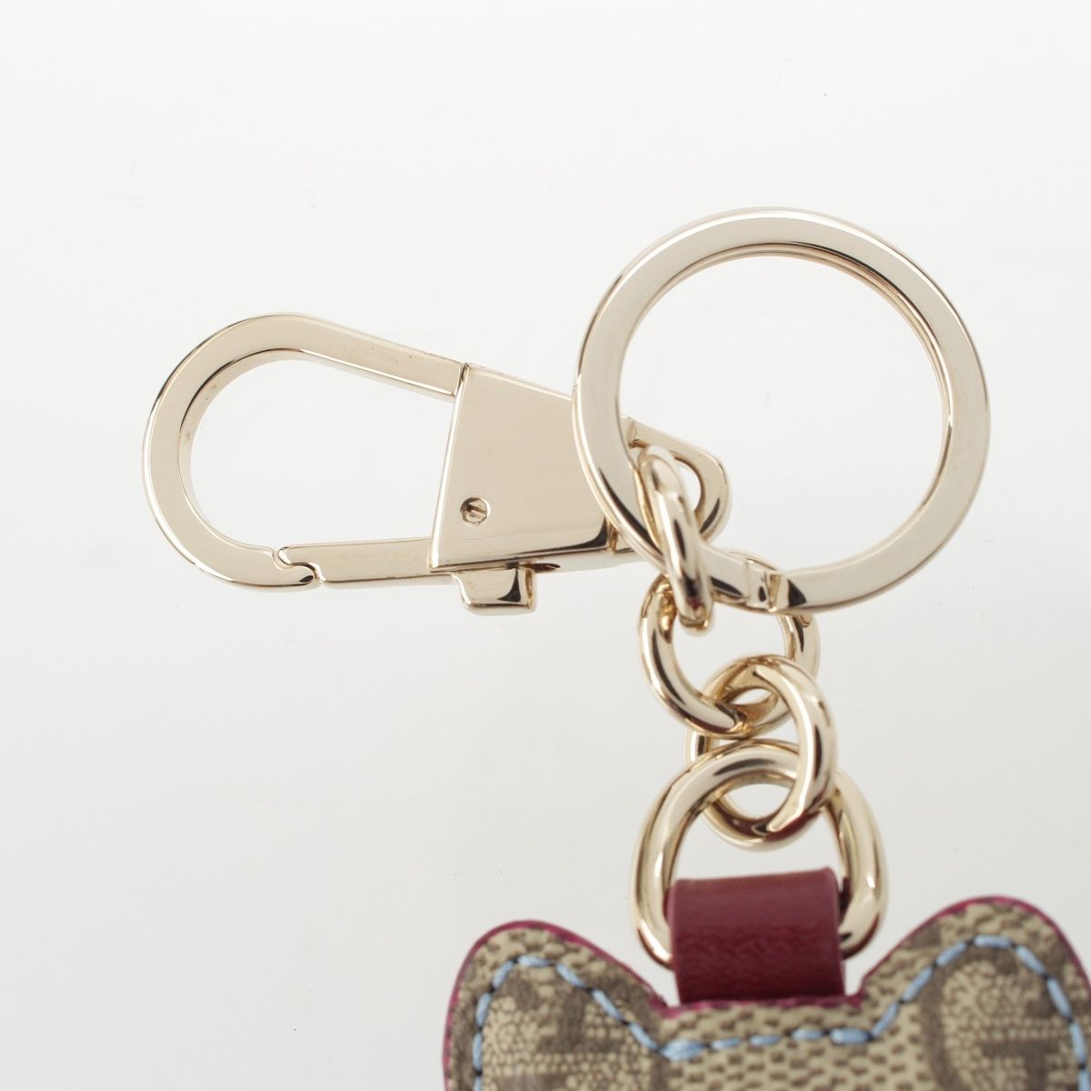 Gucci Yuko Higuchi Boris Leather Cat Charm Key Ring Blue Key Holder — view 6