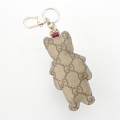 Gucci Yuko Higuchi Boris Leather Cat Charm Key Ring Blue Key Holder — view 2