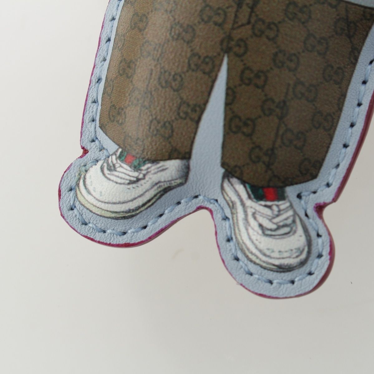 Gucci Yuko Higuchi Boris Leather Cat Charm Key Ring Blue Key Holder — view 5