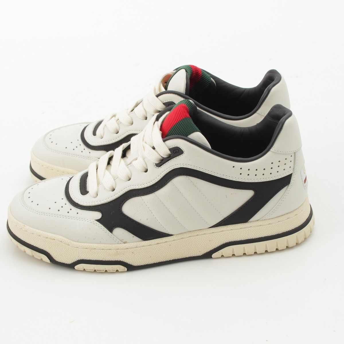 Gucci Re Web Leather Sherry Line Low-Top Sneakers White — view 3