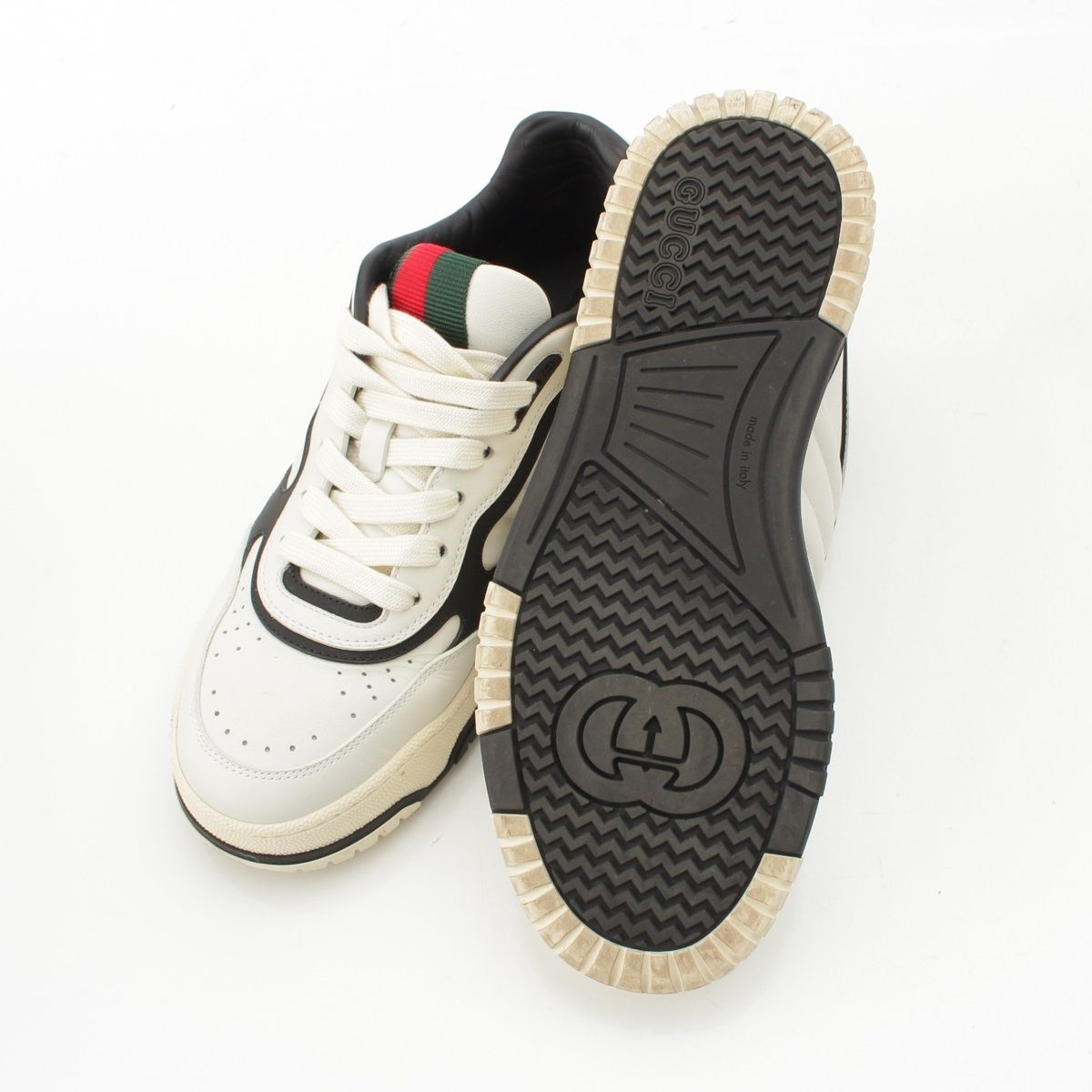 Gucci Re Web Leather Sherry Line Low-Top Sneakers White — view 5