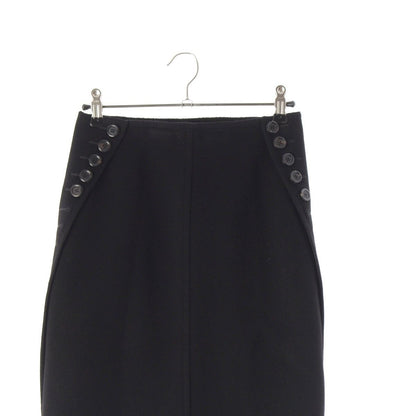 Louis Vuitton Cashmere Side Button Melton Fitted Skirt Black 34 — view 3