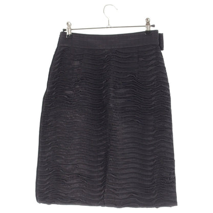 Prada Archive Silk Gathered Design Ribbon Skirt Black 38 — view 2