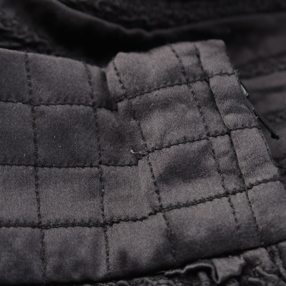 Prada Archive Silk Gathered Design Ribbon Skirt Black 38 — view 5