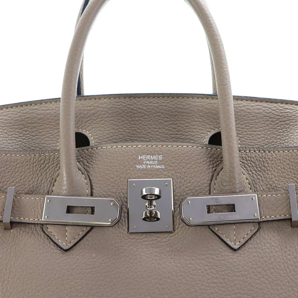 Hermes Birkin 30 Togo Tourtiere Gray Hand Bag Silver — view 7