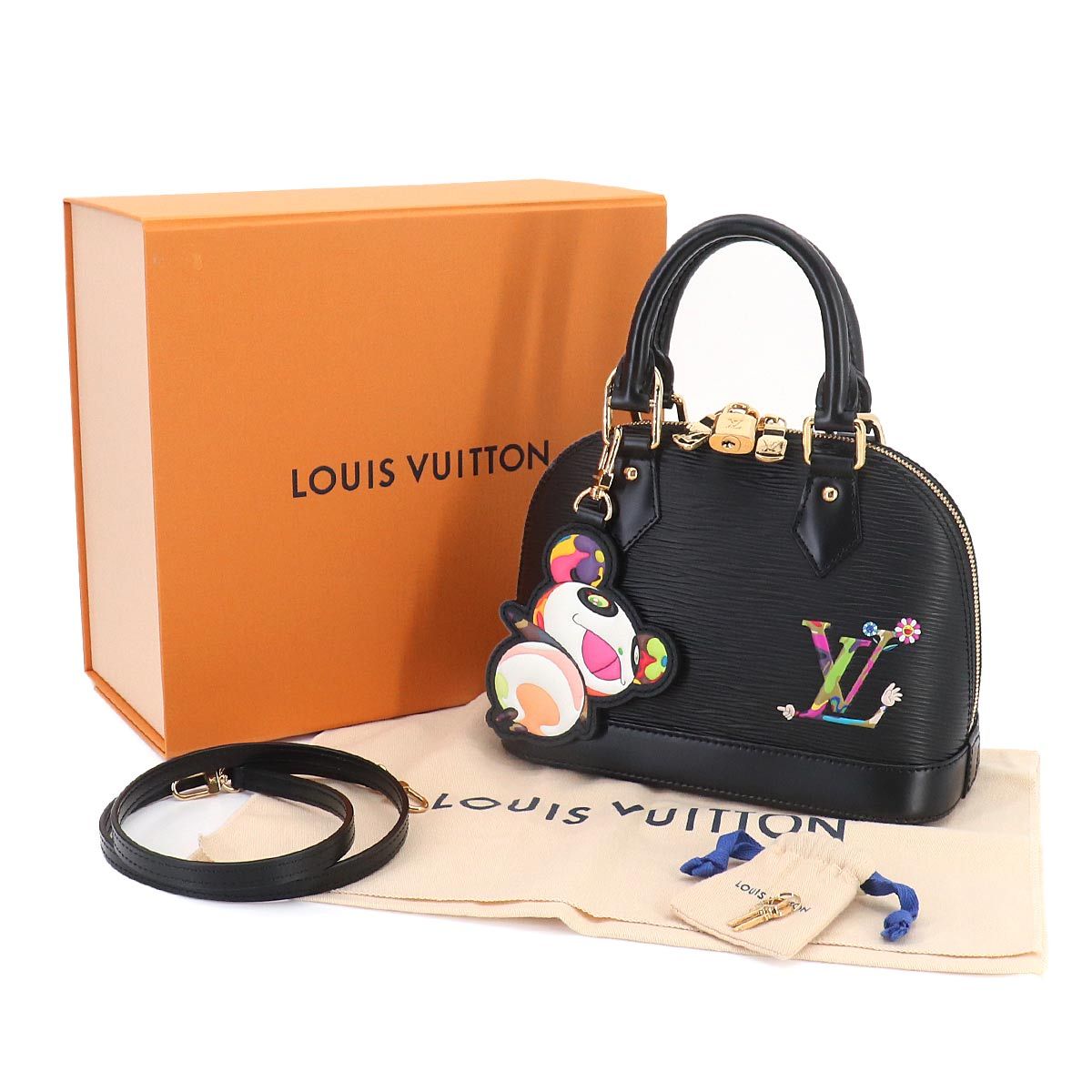 Louis Vuitton LV x Takashi Murakami Epi Alma BB 2-Way Bag Black — view 2