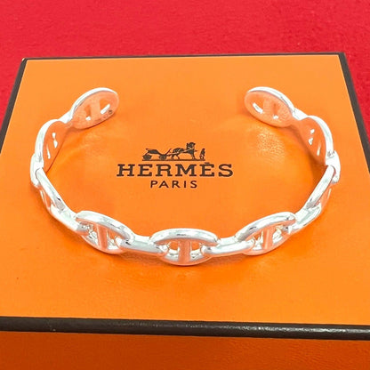 Hermes Enchainee Bangle 925 Sterling Silver Bracelet