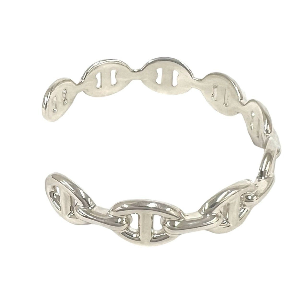 Hermes Enchainee Bangle 925 Sterling Silver Bracelet — view 5