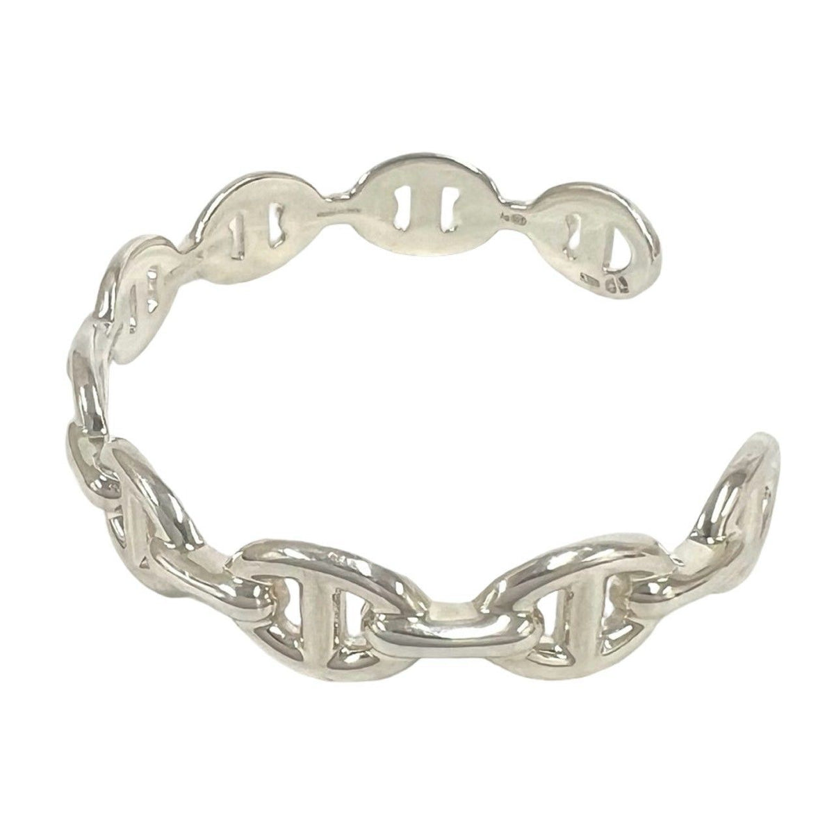 Hermes Enchainee Bangle 925 Sterling Silver Bracelet — view 4