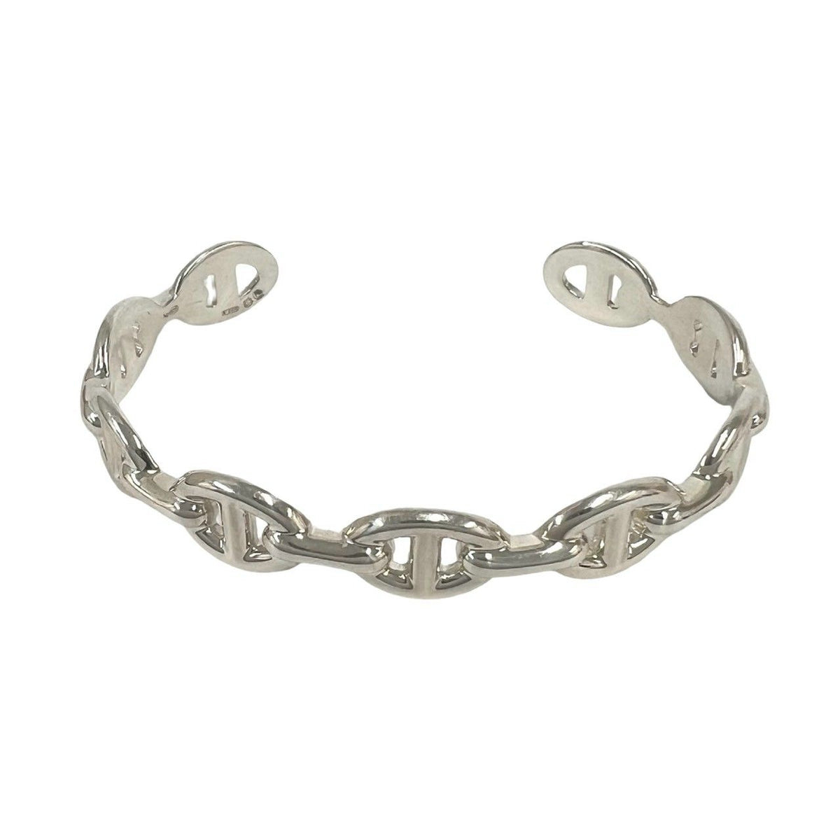 Hermes Enchainee Bangle 925 Sterling Silver Bracelet — view 6