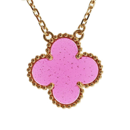 Van Cleef & Arpels Vintage Alhambra Necklace Pink Enamel — view 6