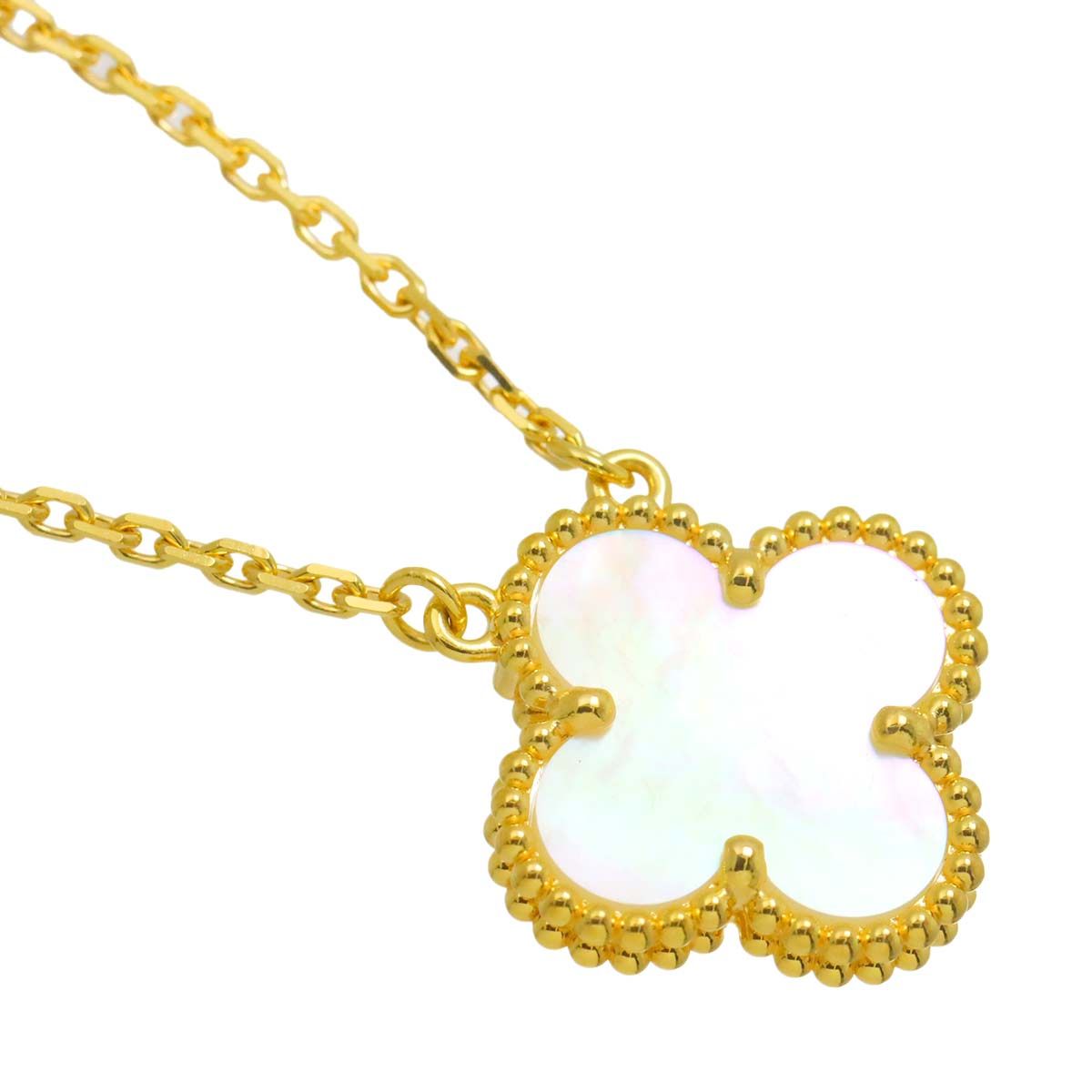 Van Cleef & Arpels Vintage Alhambra Shell Necklace 46 18k Yellow Gold — view 3