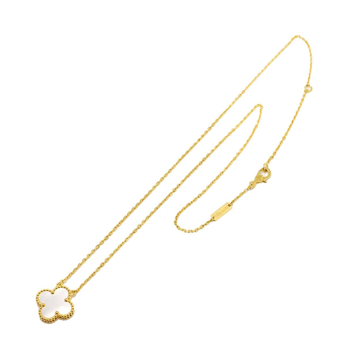 Van Cleef & Arpels Vintage Alhambra Shell Necklace 46 18k Yellow Gold — view 2