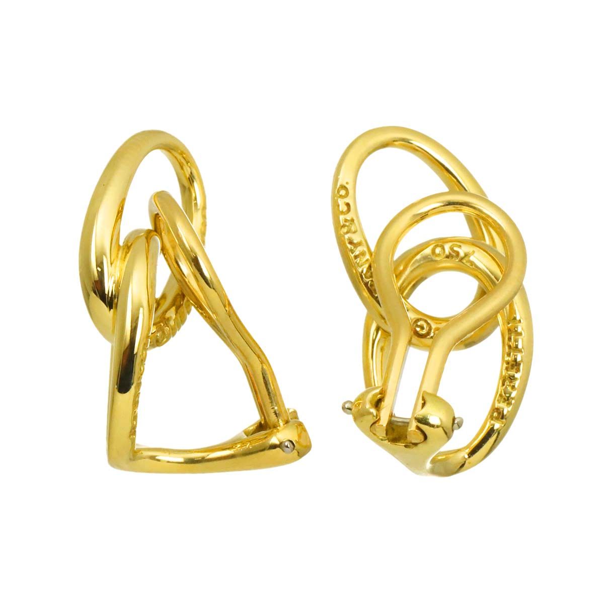 Tiffany & Co Double Loop Earrings 18k Yellow Gold 750 Clip-On — view 3