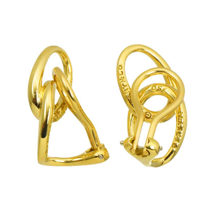 Tiffany & Co Double Loop Earrings 18k Yellow Gold 750 Clip-On — view 3