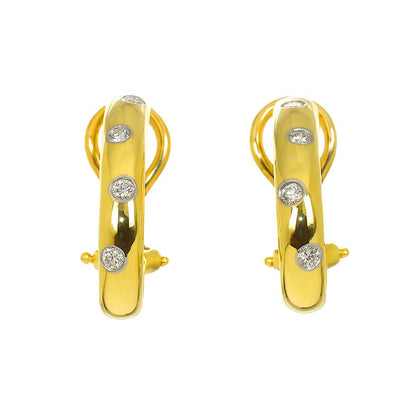 Tiffany & Co Dots Diamond Earrings 18k Yellow Gold 750 Pt Clip — view 2