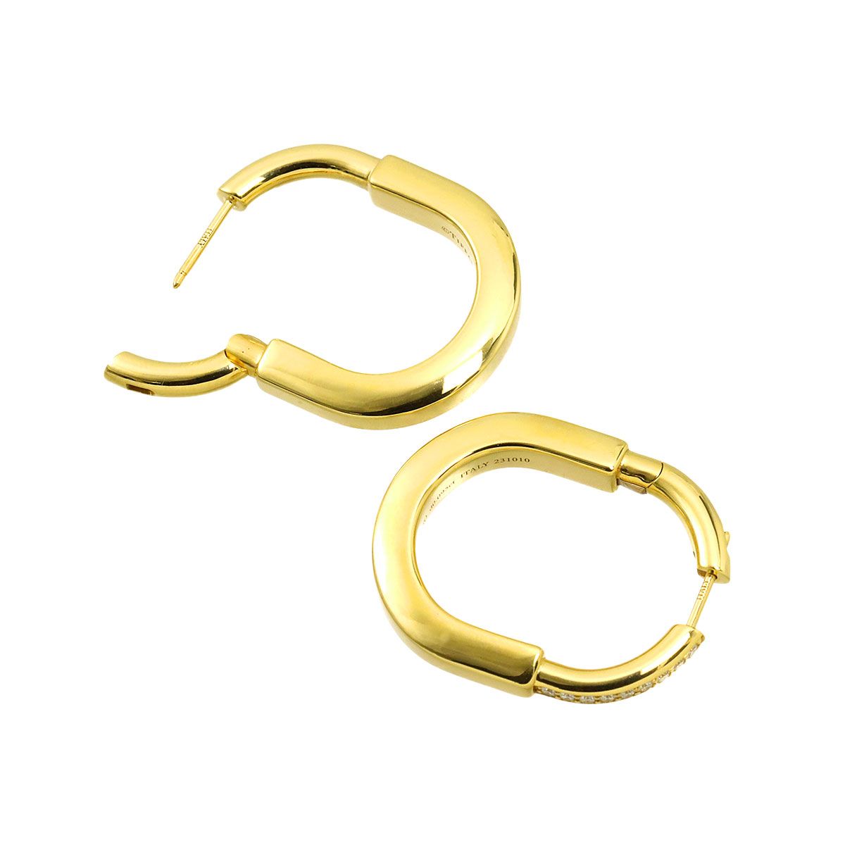 Tiffany & Co Lock Medium Diamond 0.095 Earrings 18k Yellow Gold — view 3