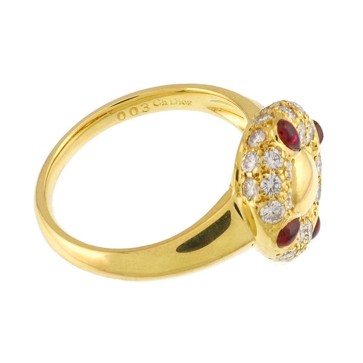 Dior Ring Ruby Diamond 18k Yellow Gold — view 3