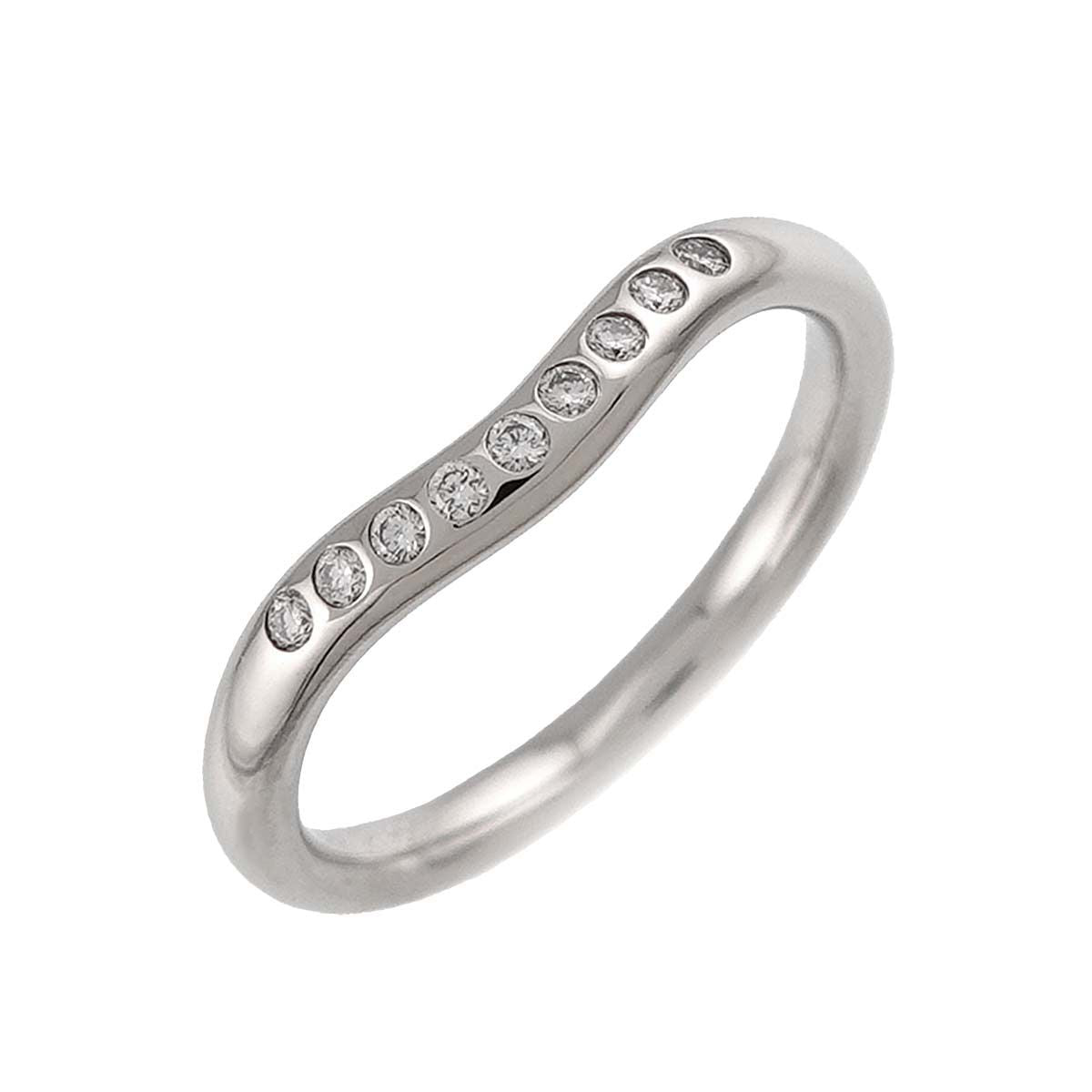 Tiffany & Co Curved Band Ring Diamond Platinum — view 5