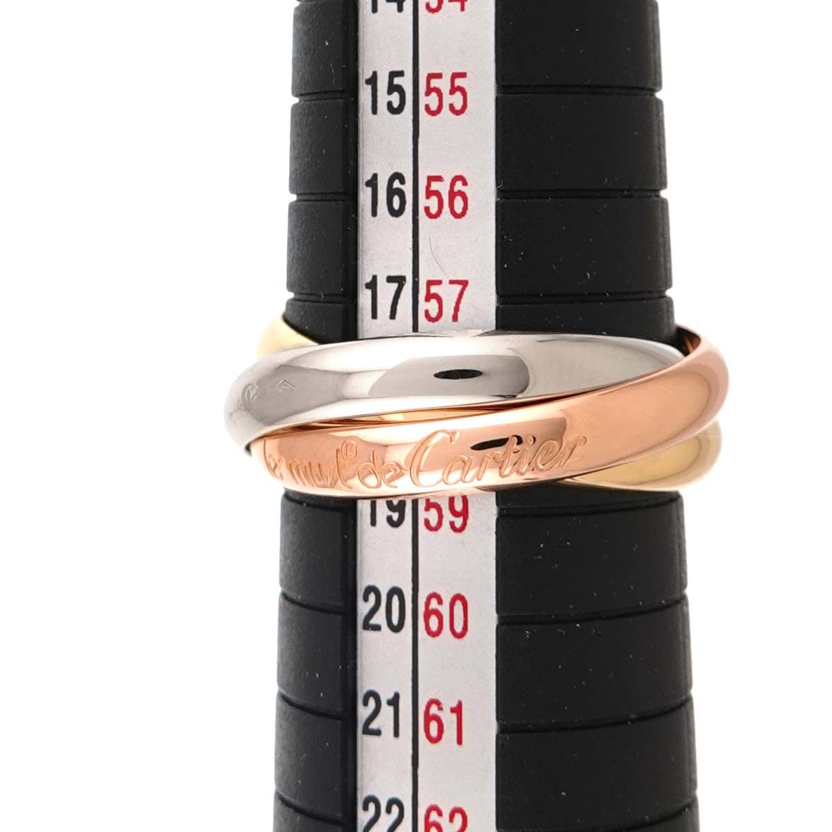 Cartier Trinity Medium MM 58 Ring 18k Yellow Gold WG PG Three 750 — view 7
