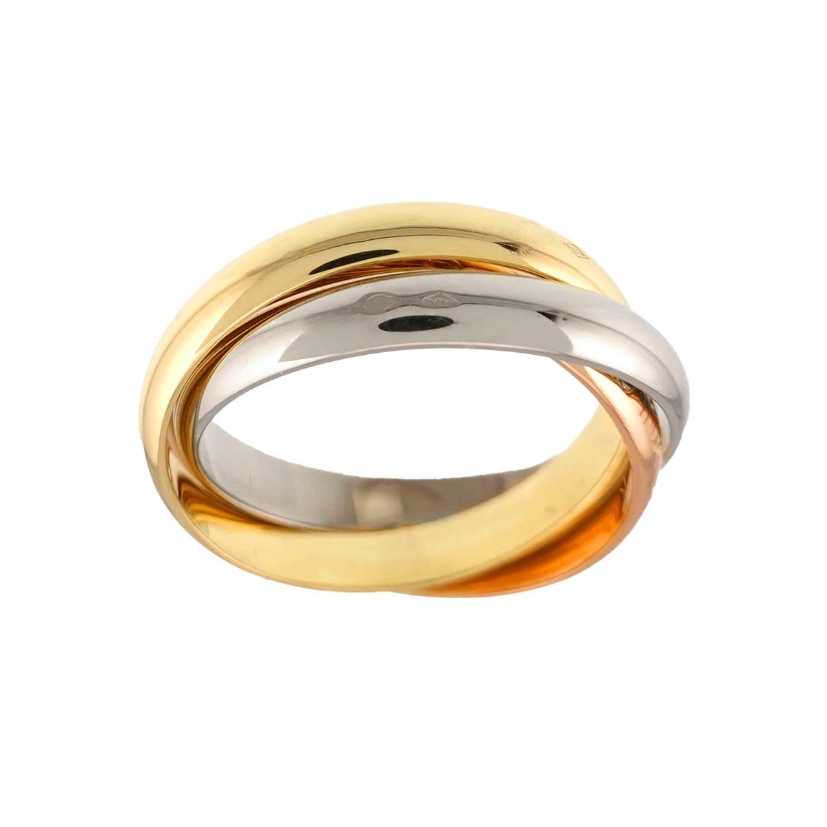 Cartier Trinity Medium MM 58 Ring 18k Yellow Gold WG PG Three 750 — view 5