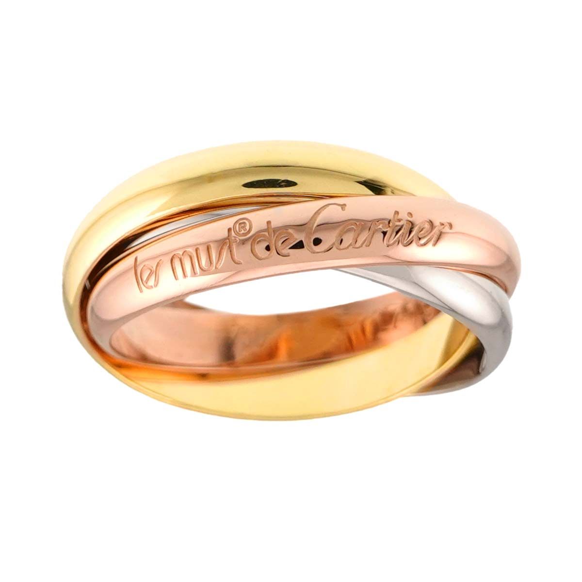 Cartier Trinity Medium MM 58 Ring 18k Yellow Gold WG PG Three 750 — view 2