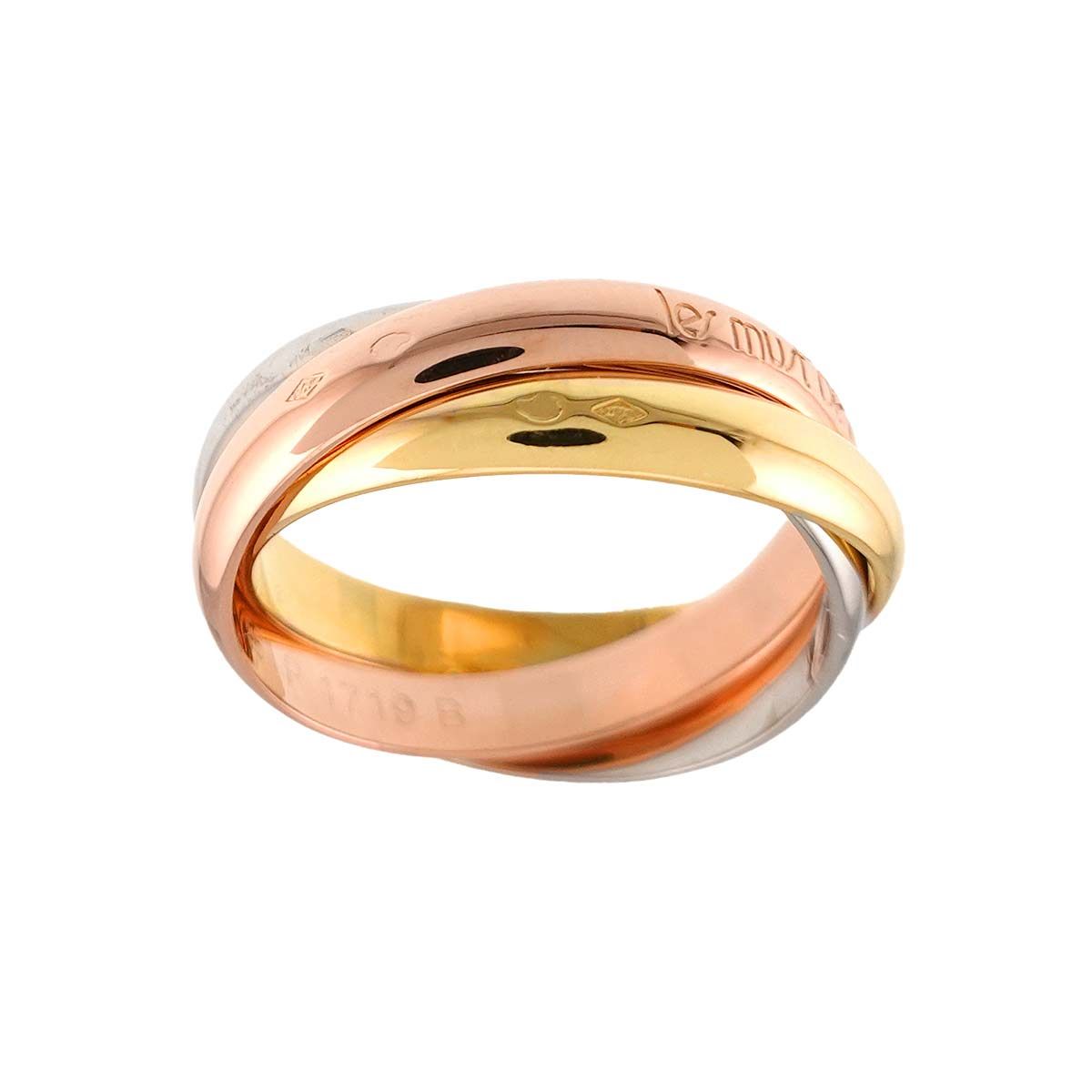 Cartier Trinity Medium MM 58 Ring 18k Yellow Gold WG PG Three 750 — view 4