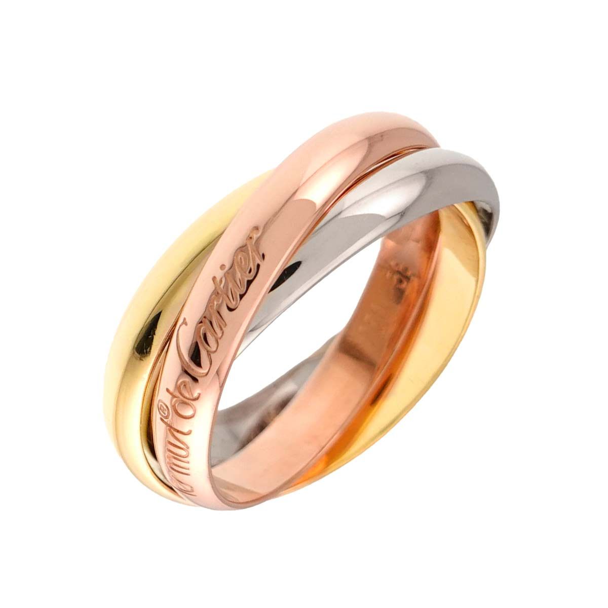 Cartier Trinity Medium MM 58 Ring 18k Yellow Gold WG PG Three 750 — view 6